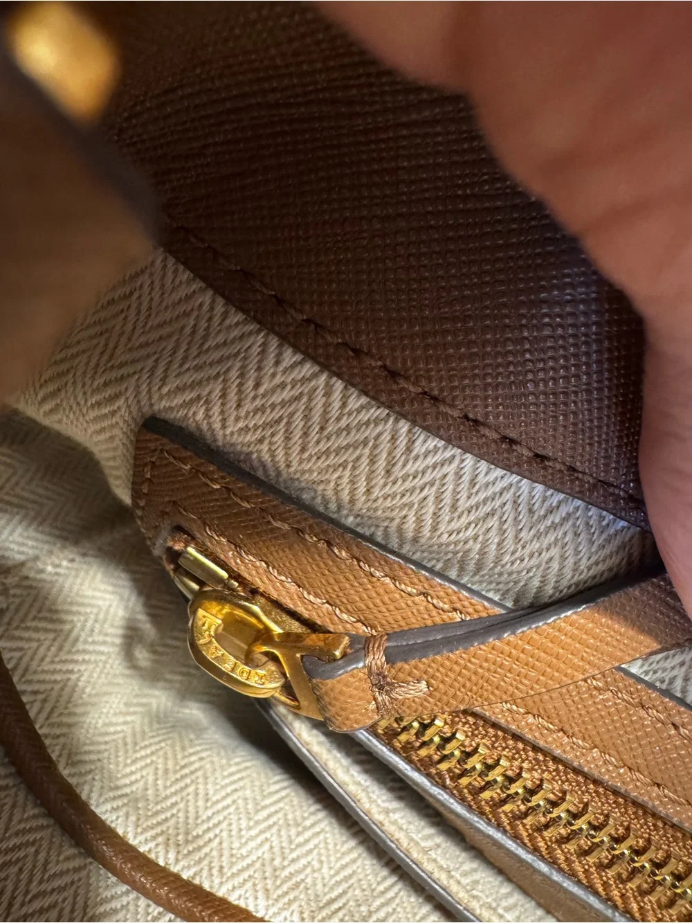 Tory Burch Emerson Saffiano Leather  Bag with Gold Logo